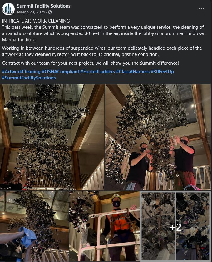 Intricate Artwork Cleaning — Midtown Manhattan Hotel Lobby